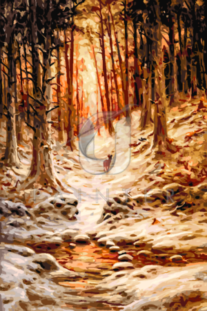 Malowanie po numerach Malowanie po numerach «Joseph Farquharson. Jeleń w lesie»