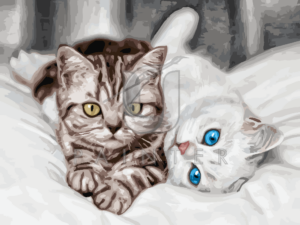Malowanie po numerach Malowanie po numerach «Kocięta w łóżku» фото