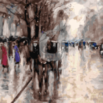 Malowanie po numerach «Lesser Ury. Unter den Linden po deszczu»