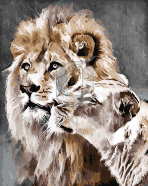 Malowanie po numerach Malowanie po numerach «Lew i lwica»