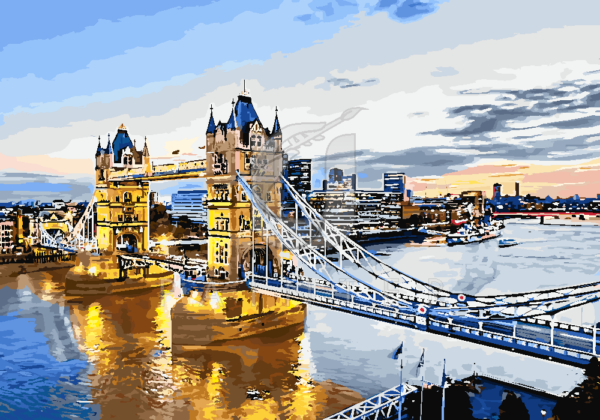 Malowanie po numerach Malowanie po numerach «Londyn. Noc. Tower Bridge» фото