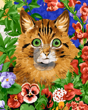 Malowanie po numerach Malowanie po numerach «Louis Wain. Kot wśród kwiatów» фото