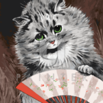 Malowanie po numerach Malowanie po numerach «Louis Wain. Pani kot z wentylatorem»