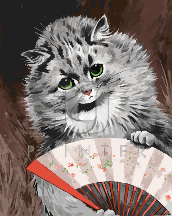 Malowanie po numerach Malowanie po numerach «Louis Wain. Pani kot z wentylatorem» фото