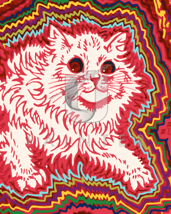 Malowanie po numerach Malowanie po numerach «Louis Wain. Biało-czerwony kot» фото