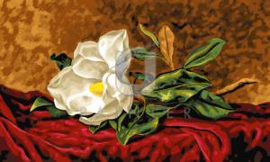 Malowanie po numerach «Martin Johnson Heade. Magnolia na czerwonym aksamicie»