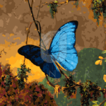 Malowanie po numerach «Martin Johnson Heade. Blękitny motyl Morpho»
