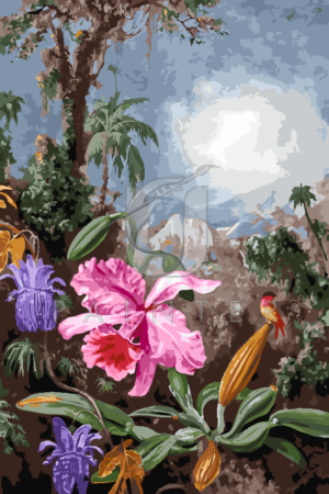 Malowanie po numerach Malowanie po numerach «Martin Johnson Heade. Orchidea i koliber» фото