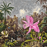 Malowanie po numerach «Martin Johnson Heade. Orchidea i dwa kolibry»