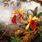 Malowanie po numerach «Martin Johnson Heade. Orchidee i kolibry»