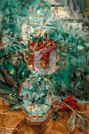 Malowanie po numerach Malowanie po numerach «Mina Carlson-Bredberg. Martwa natura kwiatowa z jagodami jarzębiny»