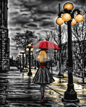 Malowanie po numerach Malowanie po numerach «Nocny spacer w deszczu» фото