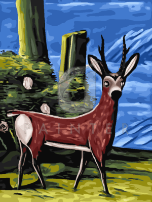 Malowanie po numerach «Niko Pirosmani. Sarna na tle krajobrazu»