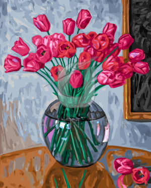 Malowanie po numerach Malowanie po numerach «Nikołaj Bogdanow-Bielski. Martwa natura z tulipanami» фото