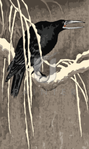 Malowanie po numerach «Ohara Koson. Czarny kruk /Złota seria/»