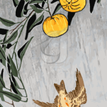 Malowanie po numerach «Ohara Koson. Kukułka - Letni deszcz»