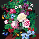 Malowanie po numerach «Otto Didrik Ottesen. Martwa natura z kolorowymi kwiatami na stole»