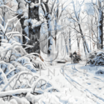 Malowanie po numerach «Peder Mørk Mønsted. Las zimą»