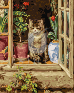 Malowanie po numerach Malowanie po numerach «Ralph Hedley. Kot w oknie» фото