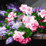 Malowanie po numerach «Raoul de Longpré. Róże i bzy na półce»