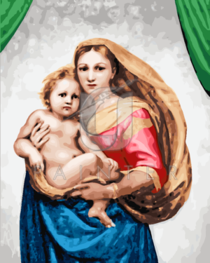 Malowanie po numerach Malowanie po numerach «Rafael Santi. Madonna Sykstyńska (fragment I)» фото