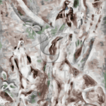 Malowanie po numerach «Sei Koyanagui. Psy i ptak»