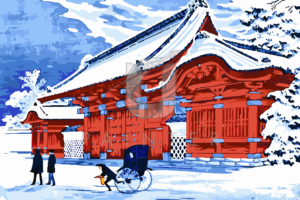 Malowanie po numerach Malowanie po numerach «Shotei Takahashi. Czerwona Brama w Hongo» фото