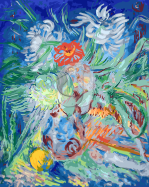 Malowanie po numerach Malowanie po numerach «Sigrid Hjertén. Kwiaty na niebieskim tle»