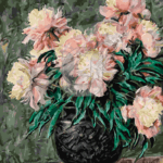Malowanie po numerach «Stanisław Ejsmond. Bukiet różowych piwonii»