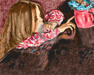 Malowanie po numerach Malowanie po numerach «Stanisław Wyspiański. Dziewczynka przed dzbankiem z kwiatami»