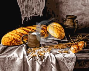 Malowanie po numerach Malowanie po numerach «Martwa natura z chlebem i mlekiem»