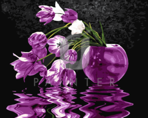 Malowanie po numerach Malowanie po numerach «Tulipany w wazonie fioletowym»