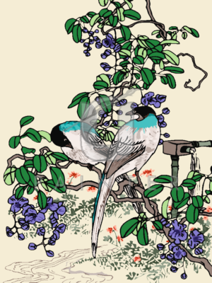 Malowanie po numerach Malowanie po numerach «Dwa ptaki na gałęzi» фото