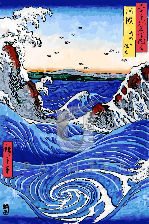 Malowanie po numerach Malowanie po numerach «Utagawa Hiroshige. Wiry w Naruto w prowincji Awa»