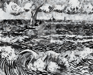 Malowanie po numerach Malowanie po numerach «Vincent van Gogh. Łódź rybacka na morzu» фото