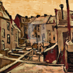 Malowanie po numerach Malowanie po numerach «Vincent van Gogh. Podwórka starych domów w Antwerpii w śniegu»