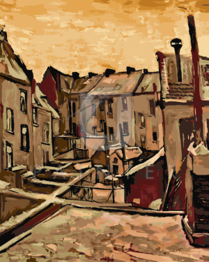 Malowanie po numerach Malowanie po numerach «Vincent van Gogh. Podwórka starych domów w Antwerpii w śniegu» фото