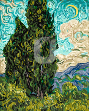 Malowanie po numerach Malowanie po numerach «Vincent van Gogh. Cyprysy (1889)»