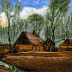 Malowanie po numerach Malowanie po numerach «Vincent van Gogh. Wiejskie chaty pośród drzew»