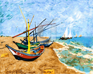 Malowanie po numerach Malowanie po numerach «Vincent van Gogh. Łodzie rybackie na plaży w Saintes-Maries-de-la-Mer» фото