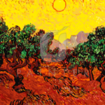 Malowanie po numerach Malowanie po numerach «Vincent van Gogh. Drzewa oliwne z żółtym niebem i słońcem»