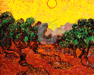 Malowanie po numerach Malowanie po numerach «Vincent van Gogh. Drzewa oliwne z żółtym niebem i słońcem» фото