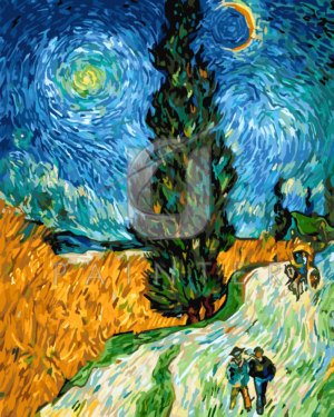 Malowanie po numerach Malowanie po numerach «Vincent van Gogh. Droga z cyprysem i gwiazdą»
