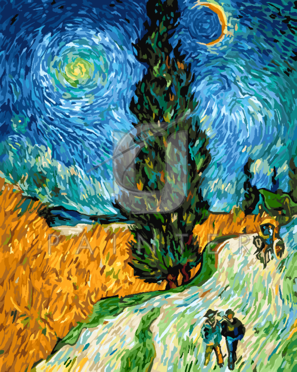 Malowanie po numerach Malowanie po numerach «Vincent van Gogh. Droga z cyprysem i gwiazdą»