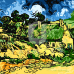 Malowanie po numerach Malowanie po numerach «Vincent van Gogh. Domy kryte strzechą w Cordeville»