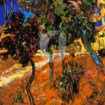 Malowanie po numerach Malowanie po numerach «Vincent van Gogh. Drzewa w ogrodzie szpitala Saint-Paul»