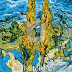 Malowanie po numerach Malowanie po numerach «Vincent van Gogh. Dwie topole w Alpilles w pobliżu Saint-Rémy»