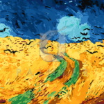 Malowanie po numerach Malowanie po numerach «Vincent Van Gogh. Pole pszenicy z krukami»