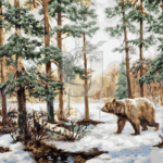 Malowanie po numerach «Władimir Murawjow. Niedźwiedź w zimowym lesie»