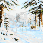 Malowanie po numerach «Walter Moras. Las w śniegu»